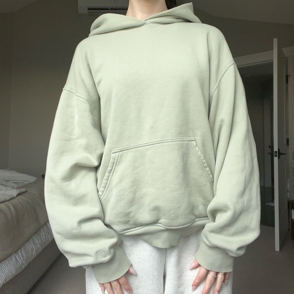 TNA Tops - TNA sage green cozy fleece hoodie